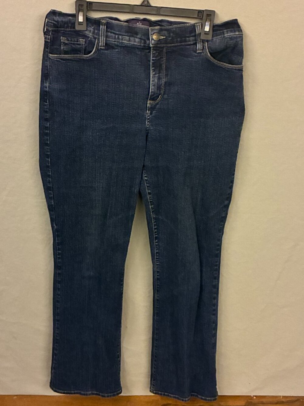 NYDJ Womens Bootcut Jeans Women's 14 Dark Wash Blue High Rise Stretch Casual